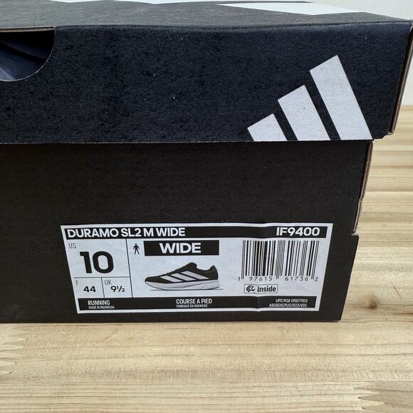 Adidas Duramo SL2 Running shoes Mens 10 WIDE IH8218 Core Black Cloud White NEW main image 4